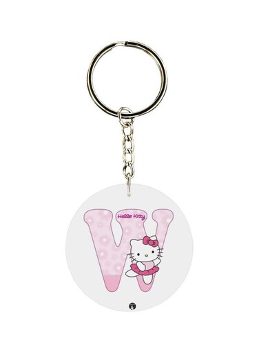 Alphabet W Kitty Cartoon Themed Keychain