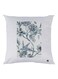 Flower Printed Cushion polyester White/Blue 30x30cm