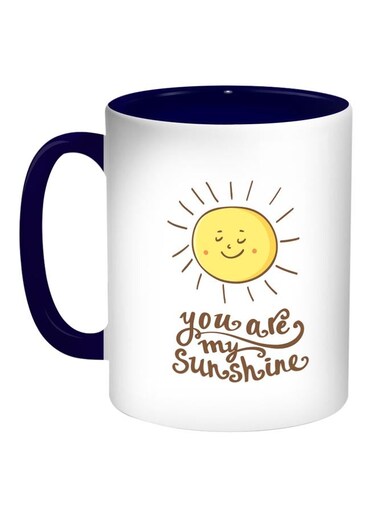 You Are My Sunshine Printed Coffee Mug Black/White/Yellow