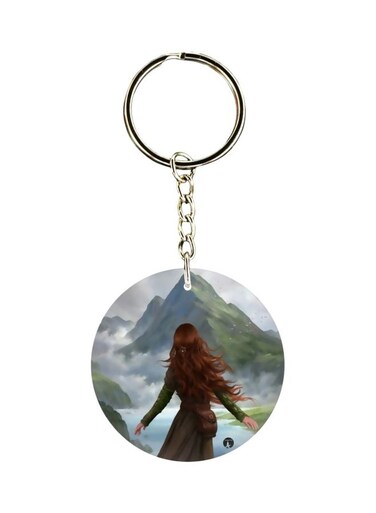 Cartoon Girl Printed Keychain