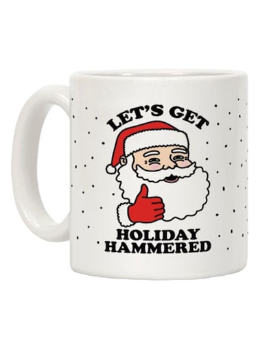 Let's Get Holiday Hammered Printed Coffee Mug White/Red