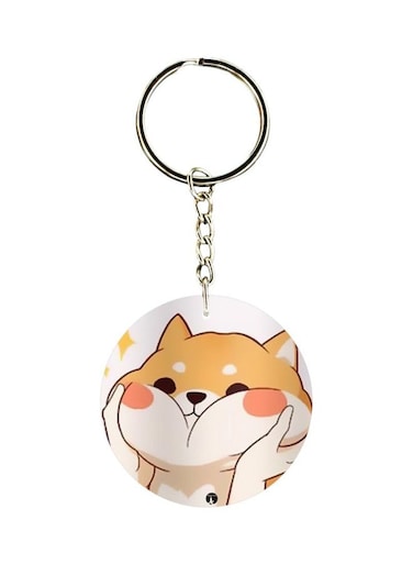 Fox Printed Double Sided Keychain