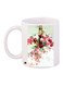 Flower Printed Coffee Mug White/Green/Pink