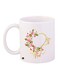Floral Printed Coffee Mug White/Green/Pink 11ounce