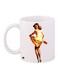 Woman Printed Coffee Mug White/Yellow/Brown 11ounce