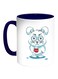 Rabbit Printed Coffee Mug White/Blue 11ounce