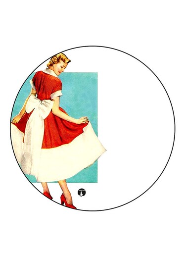 Vintage Art Printed Fridge Magnet Multicolour
