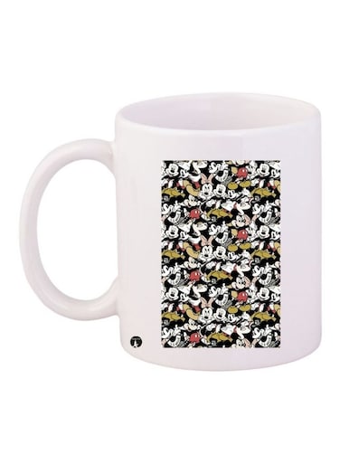 Cartoon Printed Coffee Mug White/Red/Black 11ounce