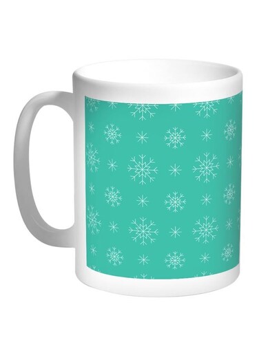 Snowfall Printed Coffee Mug White/Green/White 11ounce