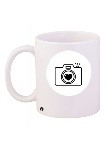 Camera Printed Coffee Mug White/Black 11ounce