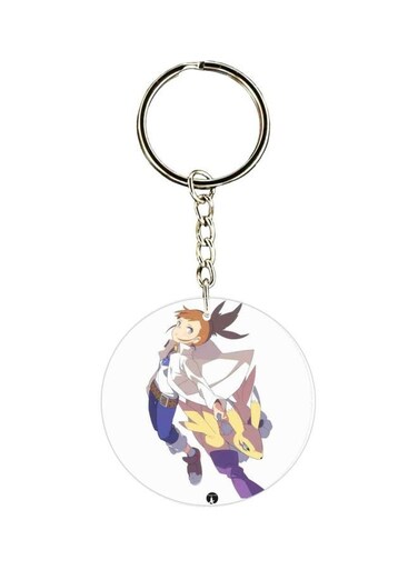 Anime Digimon Double Side Printed Keychain