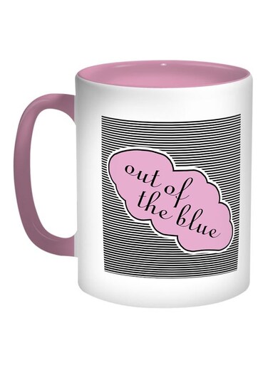 Out Of The Blue Printed Coffee Mug Pink/White/Black 11ounce