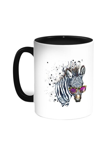 Drawing Of Zebra Cole Printed Coffee Mug Black/White 11ounce