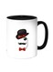Hat And Mustaches Printed Coffee Mug White/Black 11ounce