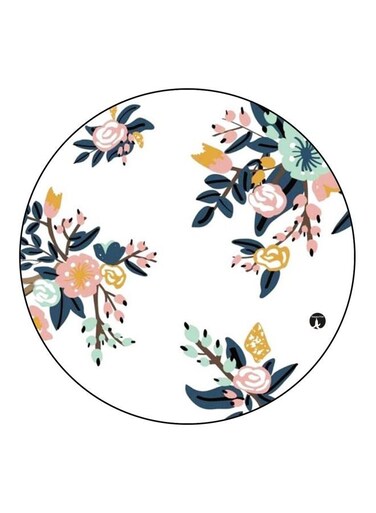 Floral Printed Fridge Magnet White/Blue/Green 5.5cm