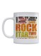 English Words Printed Coffee Mug White/Orange/Green