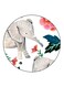 Elephant Printed Fridge Magnet Grey/Green/White 5.5cm