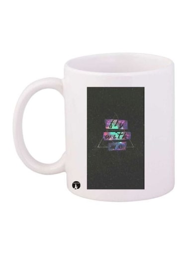 English Phrases Printed Coffee Mug White/Black/Purple