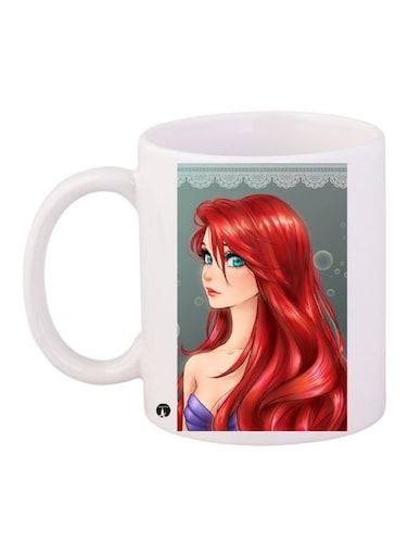 Animated Girl Printed Coffee Mug White/Red/Purple 11ounce