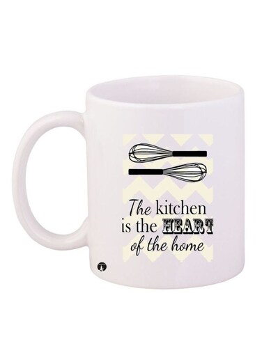 Quote Printed Coffee Mug White/Black/Beige 11ounce