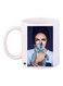 Cartoon Girl Printed Coffee Mug White/Blue/Grey