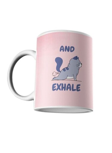 Printed Ceramic Mug Pink/White/Blue