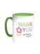 Thank You For Helping Me Grow Printed Coffee Mug Green/White 11ounce
