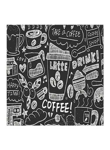 Coffee MDF Wall Painting Black/White 30x30centimeter