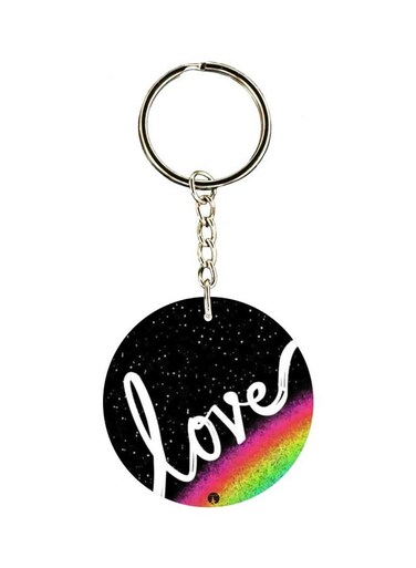 Love Printed Double Sided Keychain