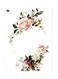 Floral Themed Metallic Plate White/Pink/Green 20x15cm