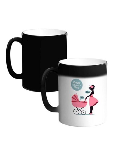 Happy Mothers Day Printed Magic Coffee Mug White/Pink/Black 12ounce