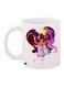 Cartoon Girl Printed Coffee Mug White/Pink/Yellow 11ounce