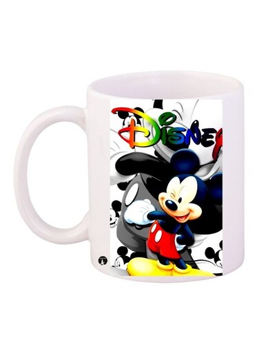 Mickey Mouse Printed Coffee Mug White/Black/Red 11ounce