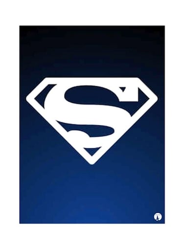 Superman Metal Plate Poster Blue/White 15x20cm