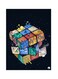 Rubik'S Cube Metal Plate Poster Multicolour 15x20cm