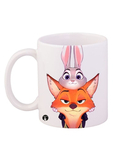 Disney Printed Mug White/Orange/Grey 12ounce