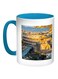 Rome Printed Coffee Mug Blue/White/Yellow 11ounce