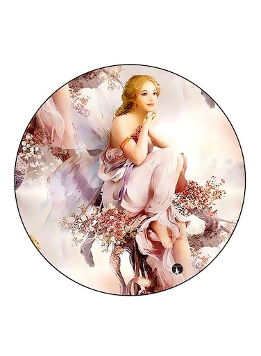 Girl Printed Fridge Magnet Round Multicolour
