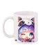 Cartoon Printed Coffee Mug White/Purple/Grey 11ounce