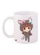 Cartoon Girl Printed Coffee Mug White/Grey/Pink 11ounce