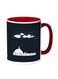 Moon And Stars Printed Coffee Mug Black Red