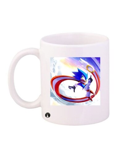Sonic Theme Printed Coffee Mug White/Blue/Red