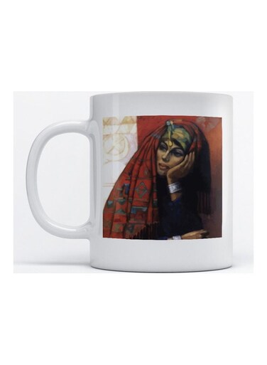 Mug Arabian Woman for Coffee and Tea White