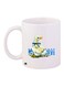 Cartoon Printed Ceramic Coffee Mug White/Green/Blue 11ounce