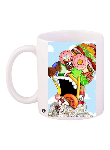 The Simpsons Printed Coffee Mug White/Blue/Yellow 11ounce