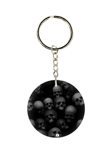 Single Sided Skull Printed Keychain
