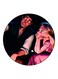 Girl And Boy Printed Fridge Magnet Black/Pink/White 5.5cm