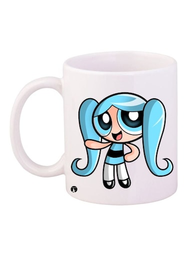 Power Puff Girl Printed Coffee Mug White/Blue/Black