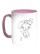 Cartoon Drawings - Rabbits Printed Coffee Mug White/Pink 11ounce