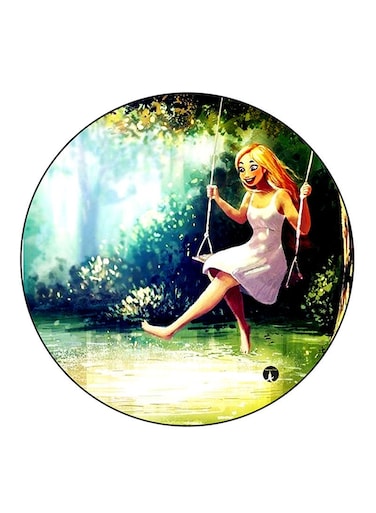 Girl Printed Fridge Magnet Multicolour